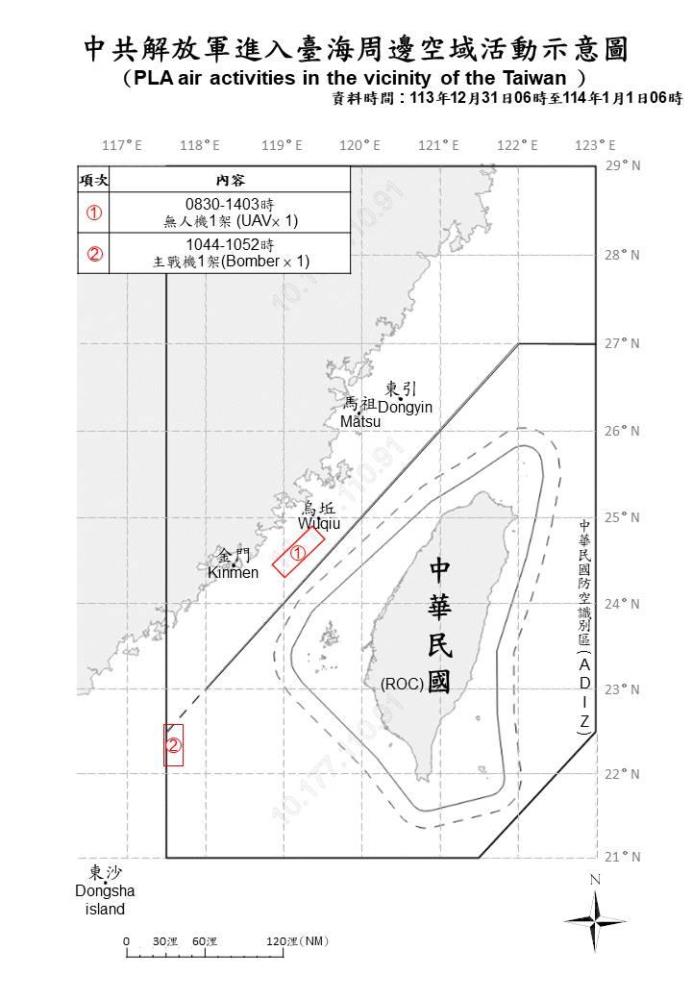 中共機艦臺海周邊活動　國軍嚴密監控應處