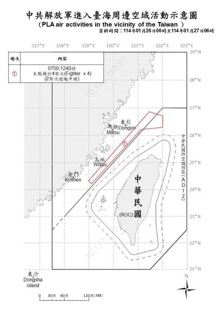 中共機艦臺海周邊活動　國軍嚴密監控應處