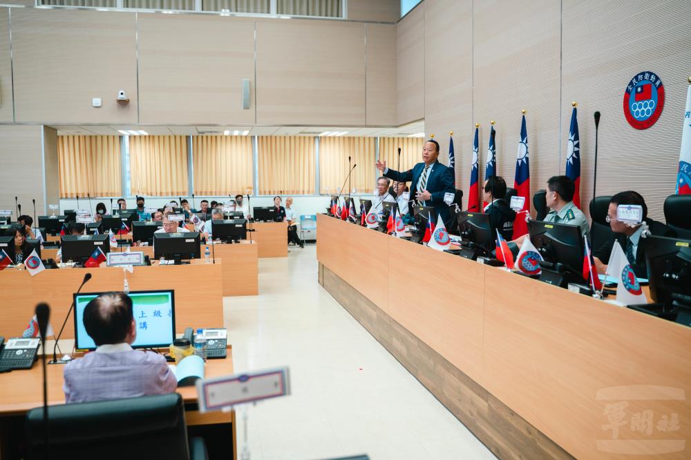 柏副部長出席高雄市動員、戰綜、災防三合一會報。（軍聞社記者林庭暉攝）