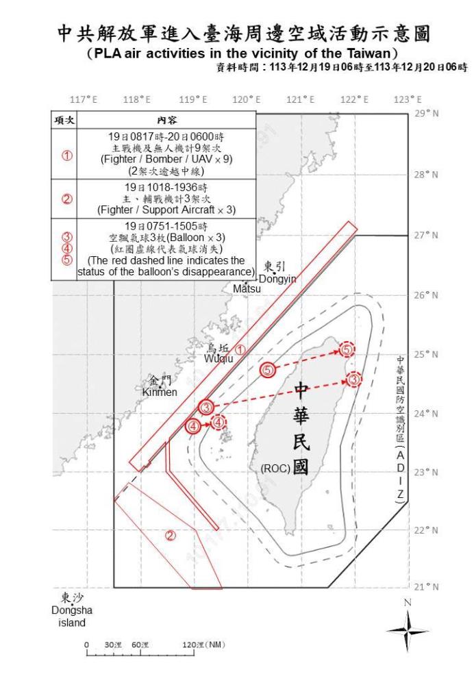 中共機艦臺海周邊活動　國軍嚴密監控應處