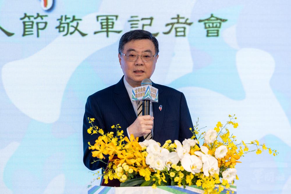 行政院長卓榮泰感謝企業用行動支持國軍。（軍聞社記者蔡枋澐攝）