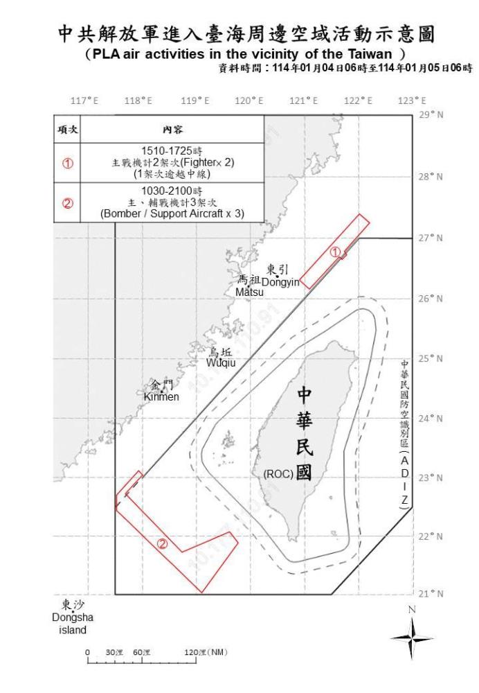 中共機艦臺海周邊活動　國軍嚴密監控應處