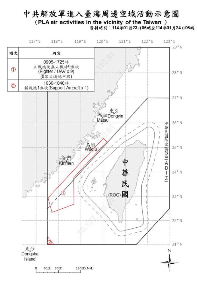 中共機艦臺海周邊活動　國軍嚴密監控應處