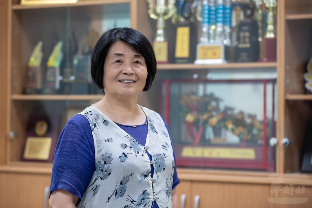 雲林縣立二崙國中校長蔡月華。(軍聞社記者王進福攝) 雲林縣立二崙國中校長蔡月華。(軍聞社記者王進福攝)