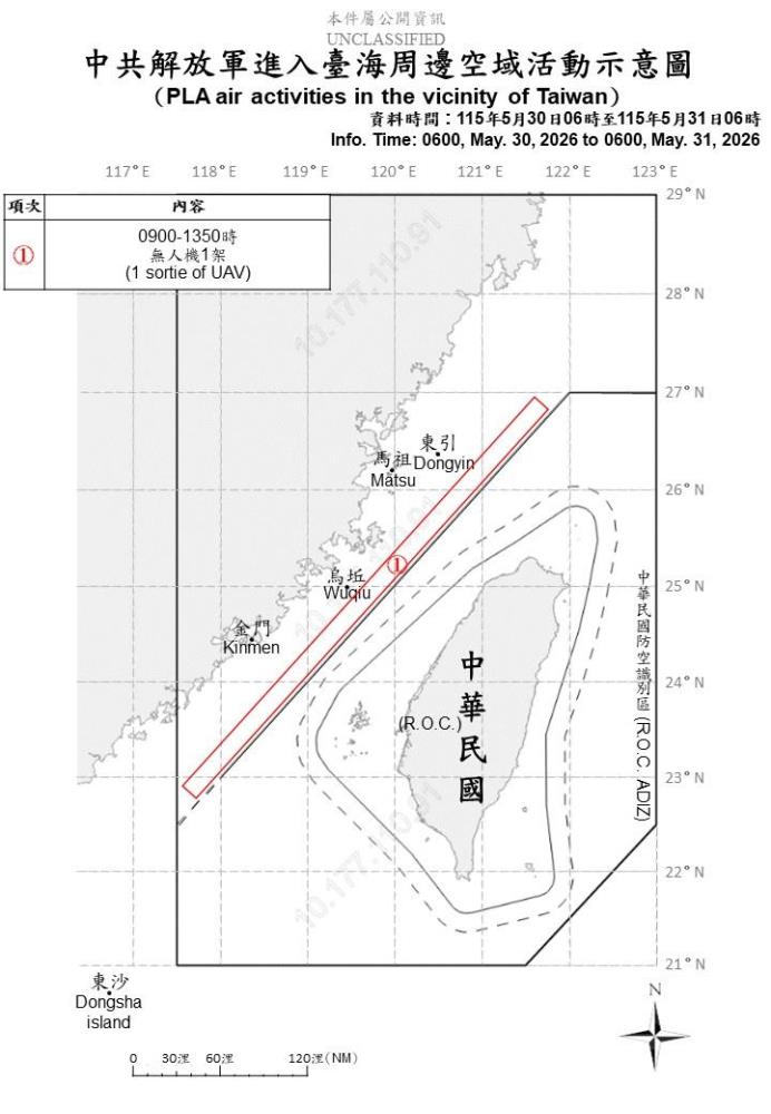 中共機艦臺海周邊活動　國軍嚴密監控應處