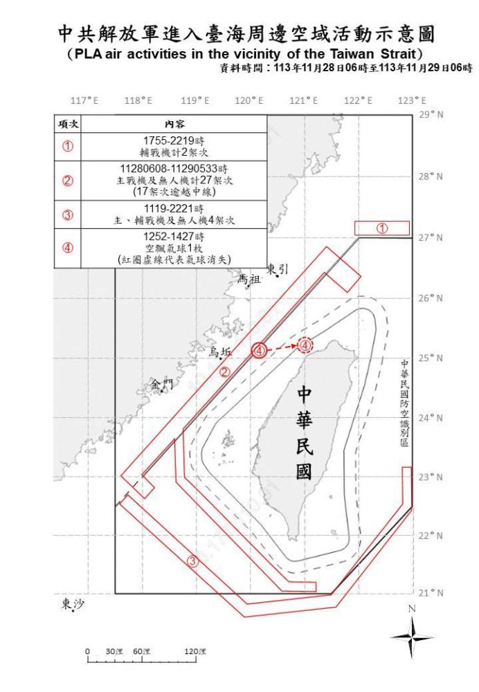 中共機艦臺海周邊活動　國軍嚴密監控應處