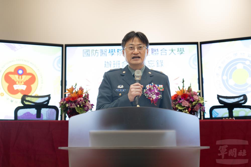 林校長致詞。（軍聞社記者呂尚俞攝）
