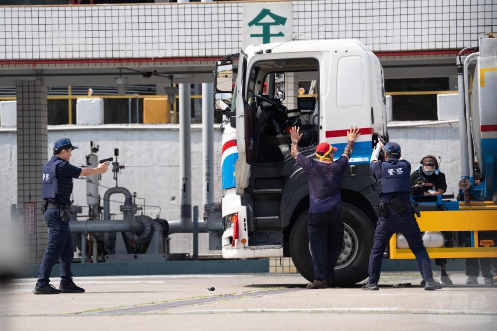 警方參與演練。（軍聞社記者呂尚俞攝）