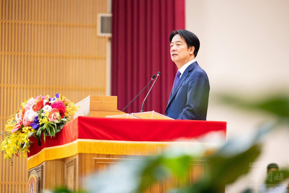 總統賴清德12日主持「114年三軍士官聯合開學典禮」。（軍聞社記者吳柏融攝）