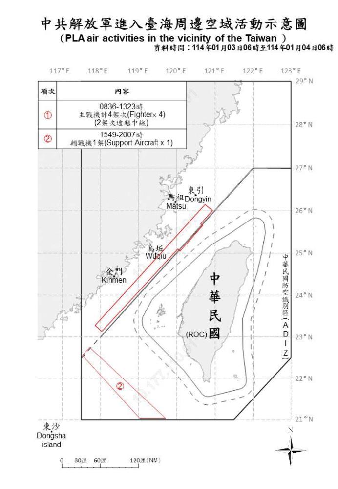 中共機艦臺海周邊活動　國軍嚴密監控應處