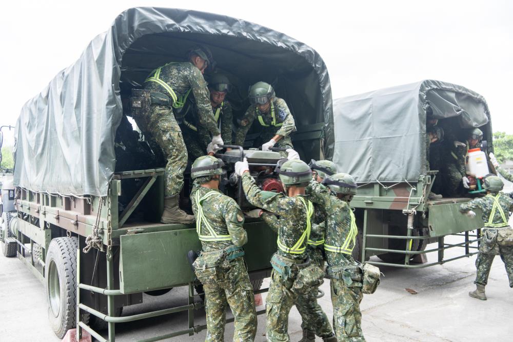 官兵完成防災器具整備。（第一作戰區提供）