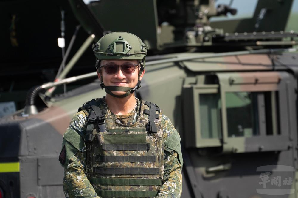 楊上士對於此次能參與操演，深感榮幸。（軍聞社記者呂尚俞攝）