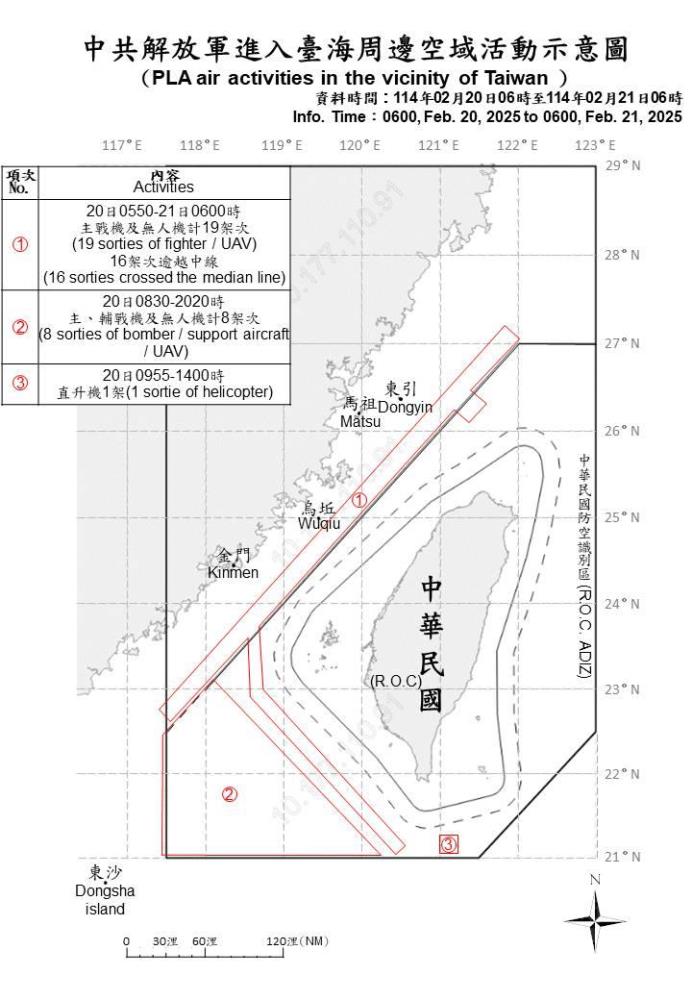 中共機艦臺海周邊活動　國軍嚴密監控應處