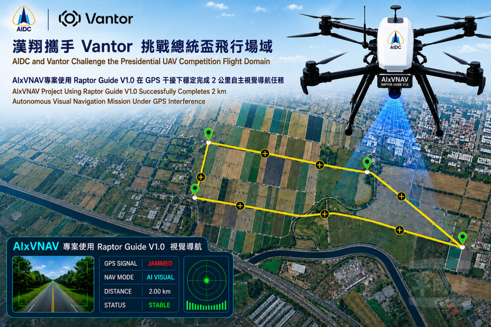 無人機無GPS自主飛行　漢翔攜手Vantor驗證自主導航穩定　