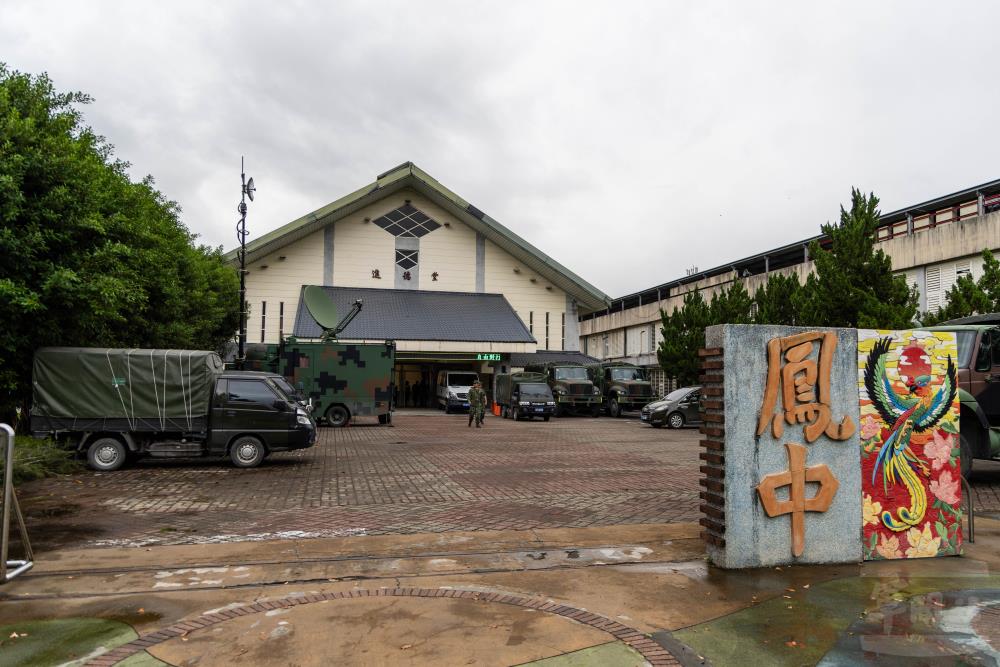 設置於鳳林國中的前進指揮所。（軍聞社記者蔡枋澐攝）