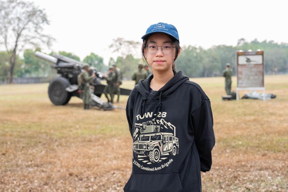 黃同學已是第七度參與戰鬥營，對於國軍各部隊有更深入的認識。（軍聞社記者林庭暉攝）