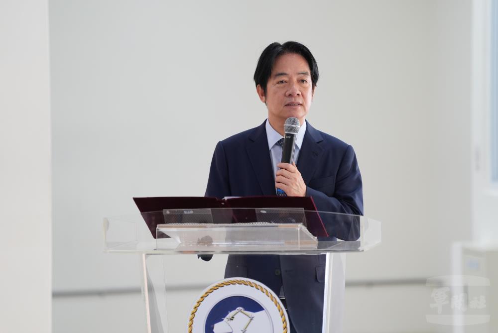賴總統致詞勉勵官兵。（軍聞社記者呂尚俞攝）