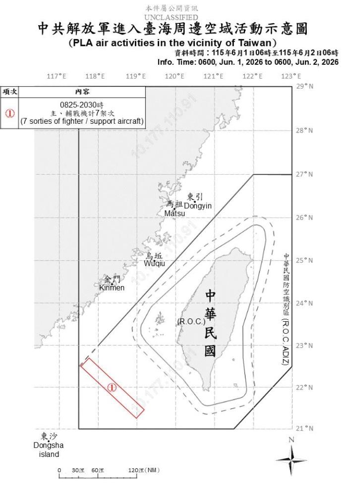 中共機艦臺海周邊活動　國軍嚴密監控應處