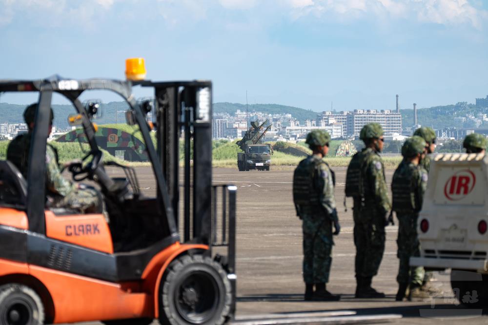 車載劍一防空飛彈執行防空警戒。（軍聞社記者林庭暉攝）