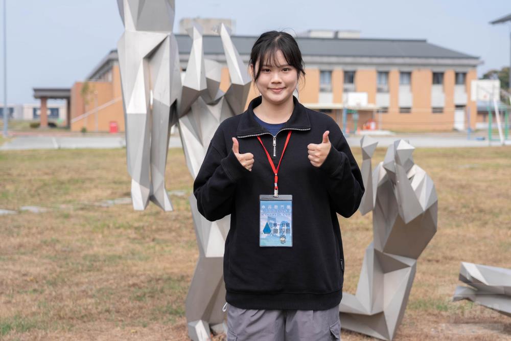 陳同學已是二度參加傘訓營，在過程中學習到克服恐懼的勇氣。（軍聞社記者林庭暉攝）