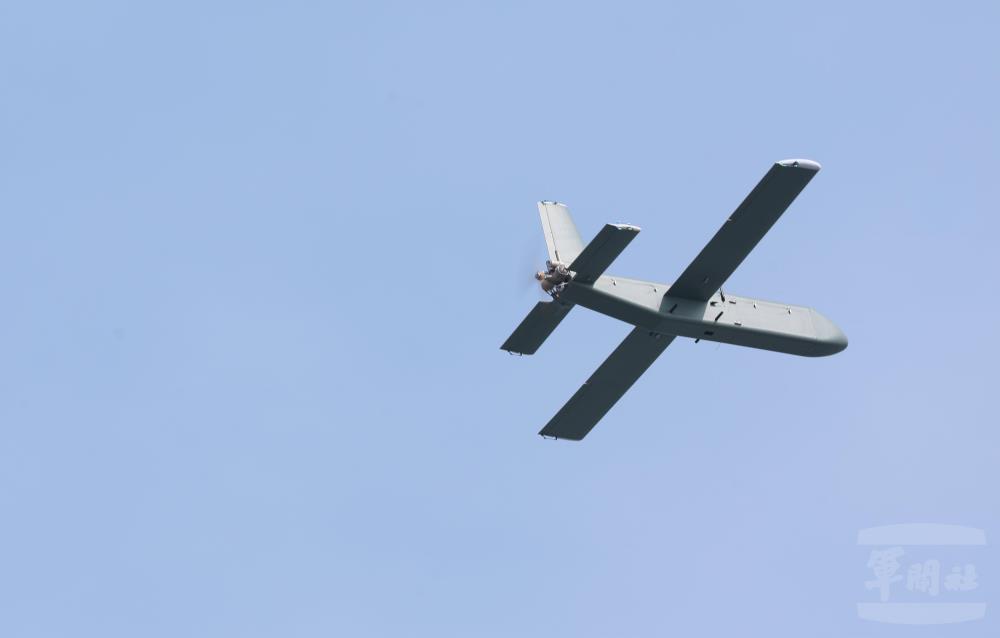 中型自殺無人機。（軍聞社記者林澤廷攝）