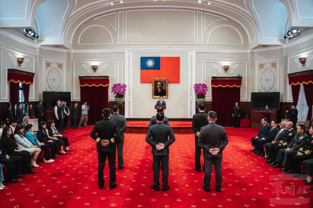 賴總統25日主持將官晉任授階典禮。（軍聞社記者陳彥樺攝）