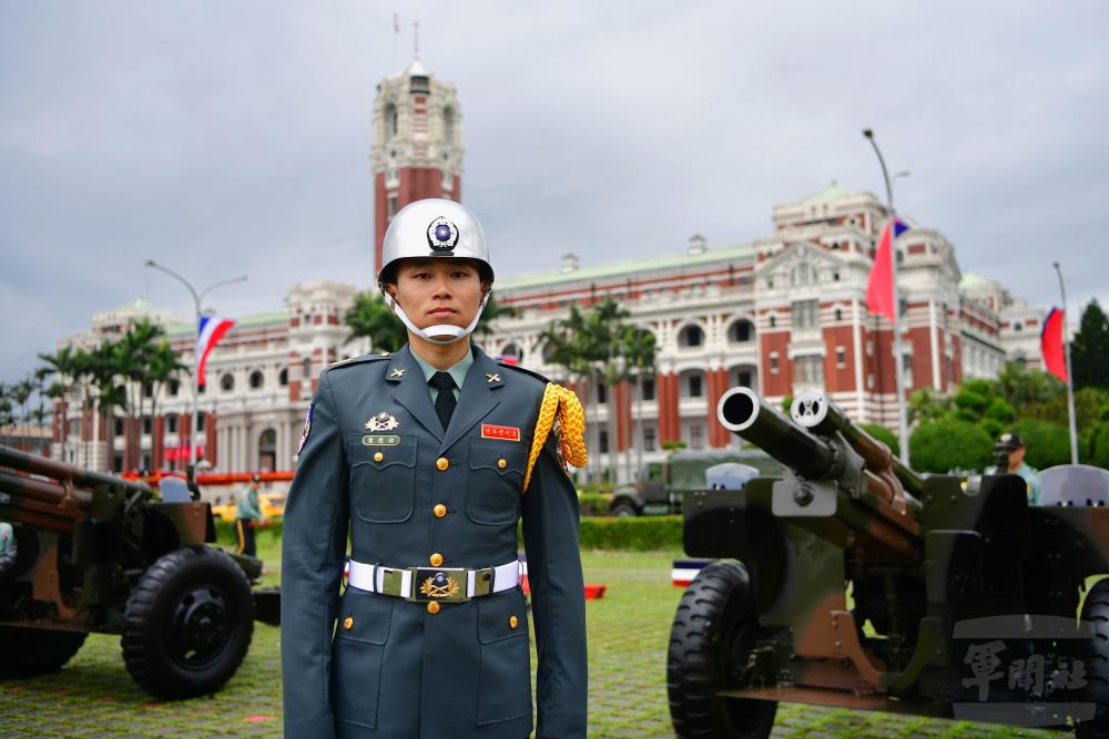 禮砲連教官葉上士，是執行此次任務的官兵之一。(軍聞社實習記者吳宣諭攝)