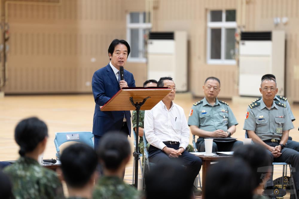 賴總統致詞感謝國軍官兵的專業與付出。（軍聞社記者林庭暉攝）