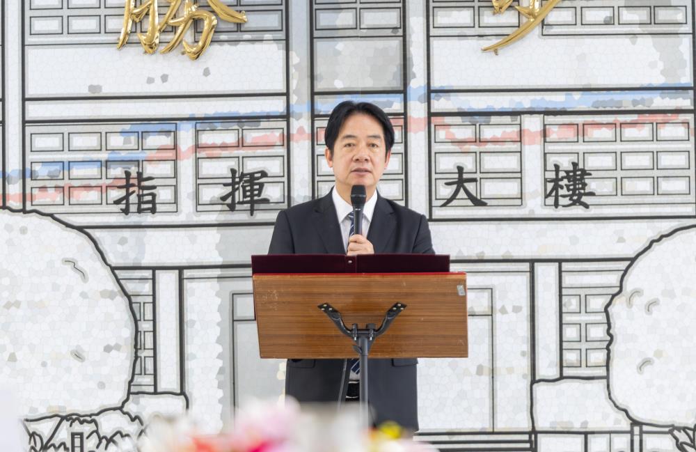 賴總統期勉弟兄姐妹一起努力，共同守護民主自由。（軍聞社攝記者吳柏融攝）