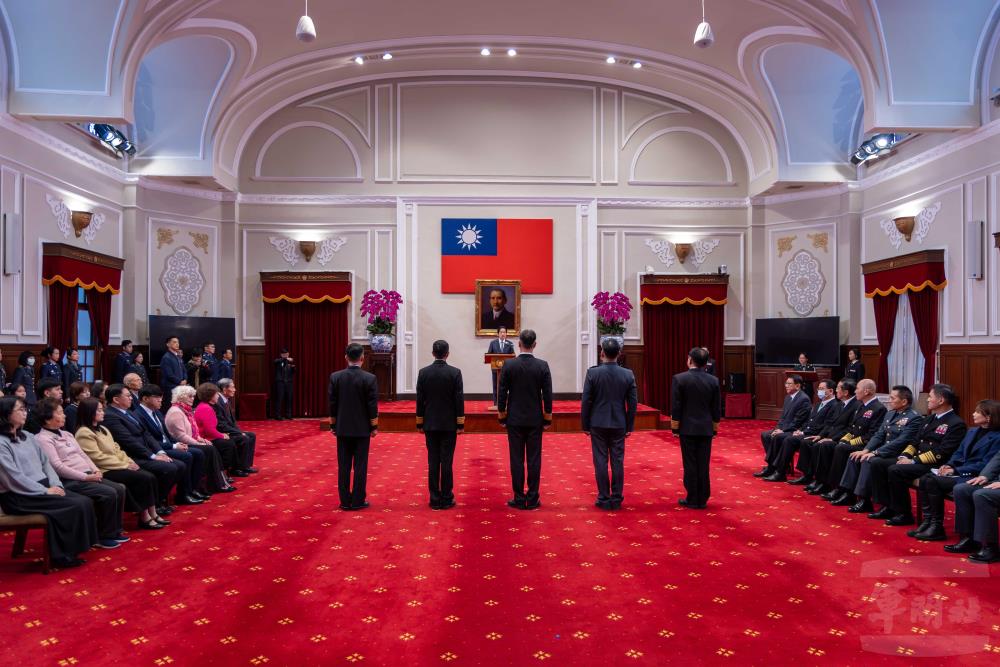 總統主持將官晉任授階　期勉持續強化防衛力量