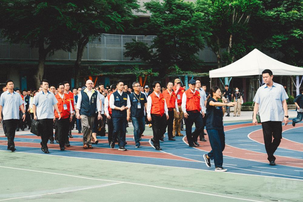 賴總統視導北市城鎮韌性演習。（軍聞社記者呂尚俞攝）