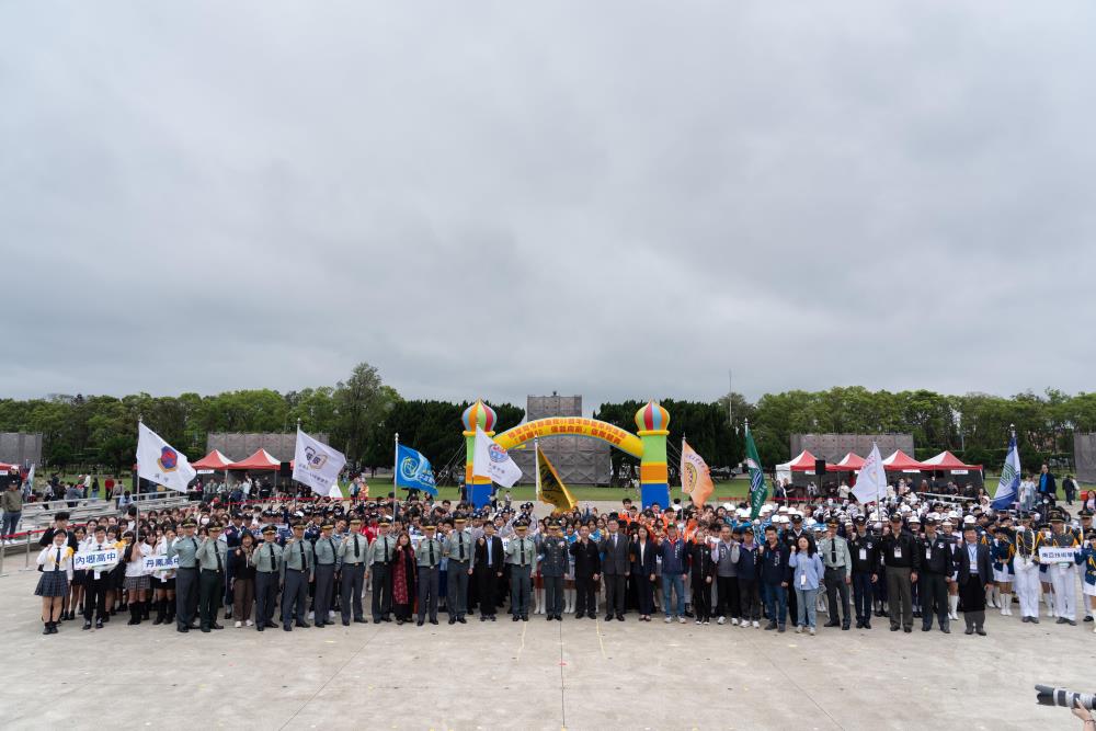 「榮耀80．儀起向前」全國高級中等學校儀隊競賽北區初賽28日於大漢營區舉行。（軍聞社記者陳彥樺攝）