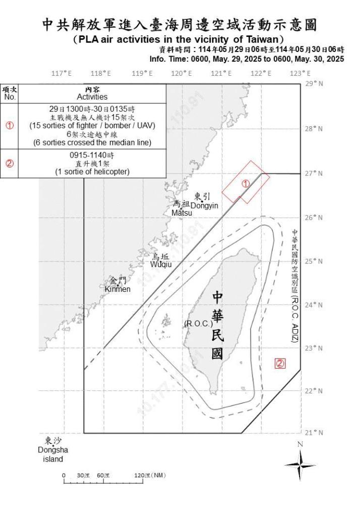 中共機艦臺海周邊活動　國軍嚴密監控應處