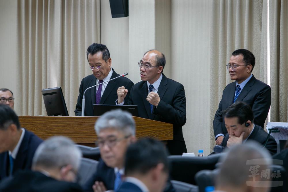 全動署署長廖中將就現行教召政策、訓練作法等面向進行說明。（軍聞社記者侯凱議攝）