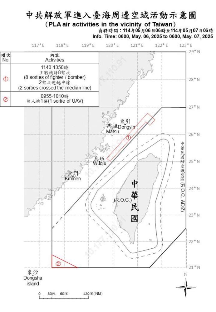 中共機艦臺海周邊活動　國軍嚴密監控應處