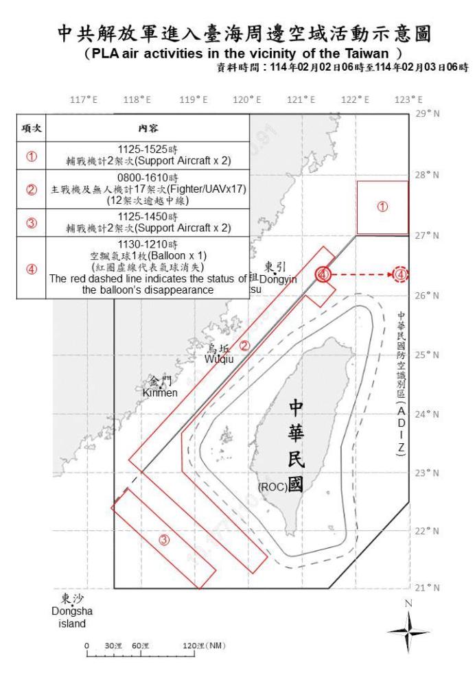 中共機艦臺海周邊活動　國軍嚴密監控應處