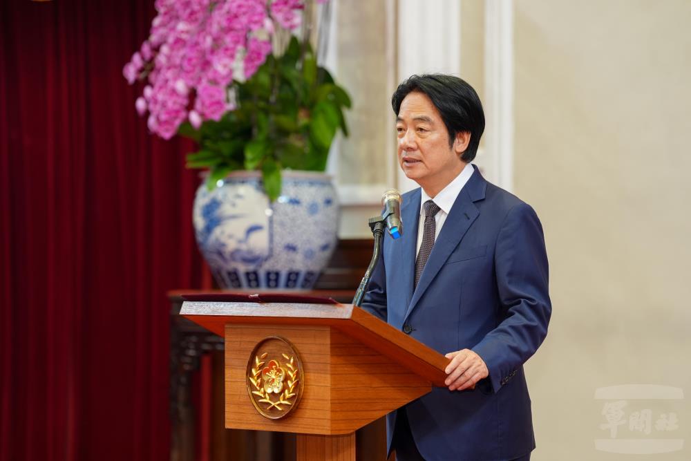 賴總統致詞時向晉階的5位將軍及寶眷表達最誠摯的祝賀與感謝。（軍聞社記者陳彥樺攝）