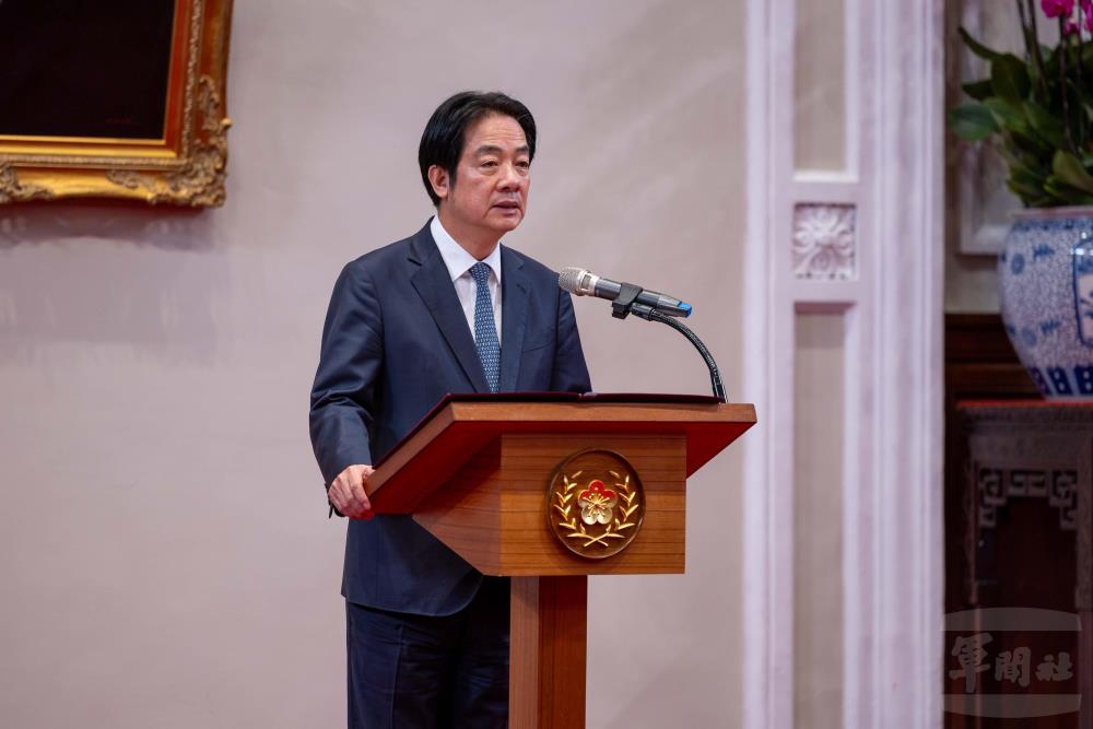 賴總統期勉國軍持續強化防衛力量。（軍聞社記者蔡枋澐攝）