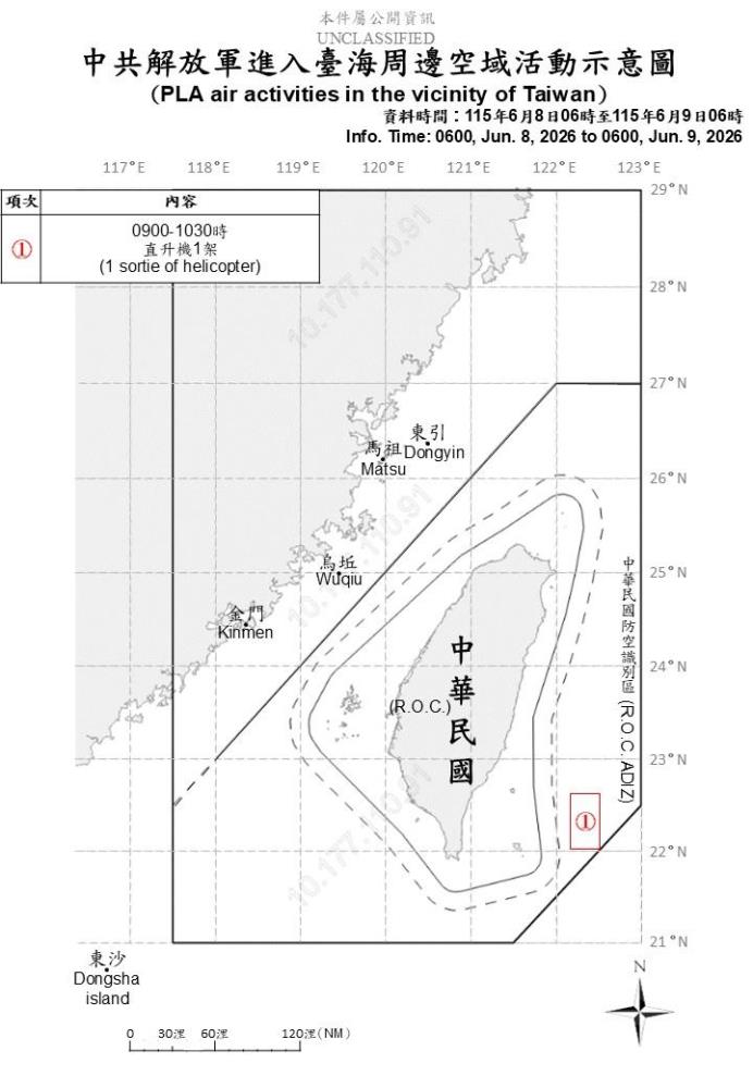 中共機艦臺海周邊活動　國軍嚴密監控應處