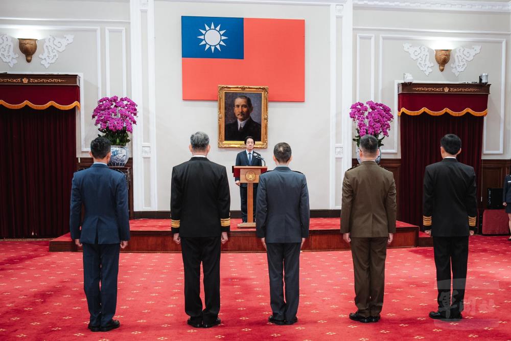 賴總統31日主持將官晉任授階典禮。（軍聞社記者劉哲宇攝）