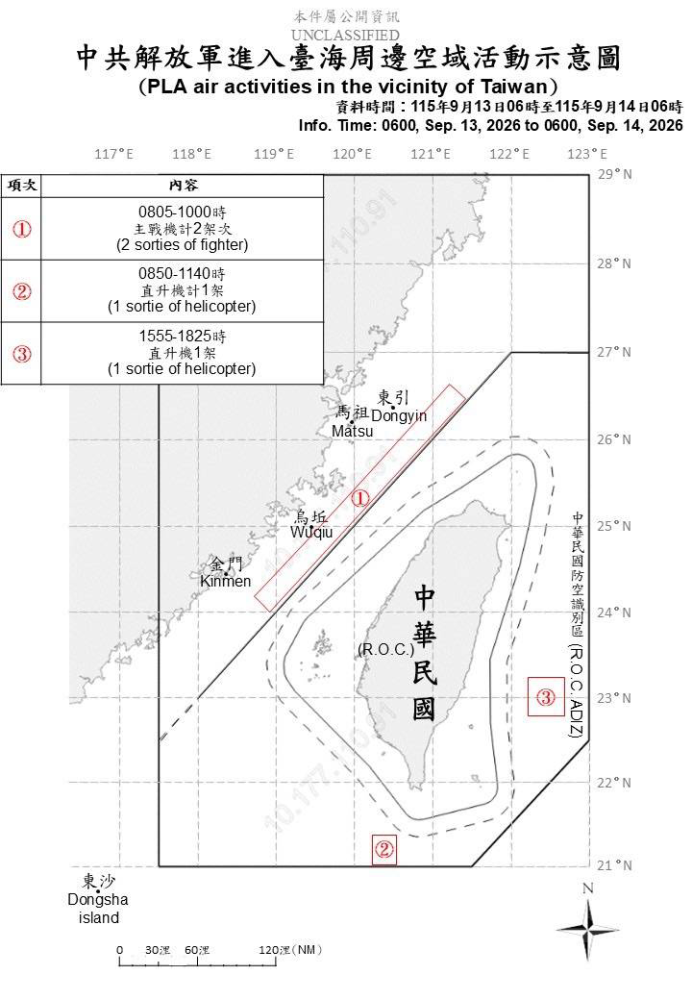中共解放軍臺海周邊活動　國軍嚴密監控應處