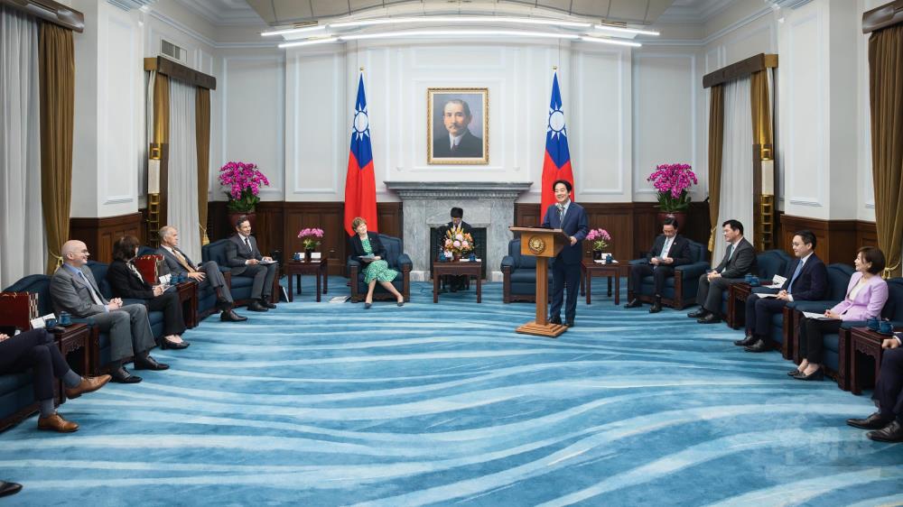 賴總統致詞感謝訪團成員。（總統府提供）