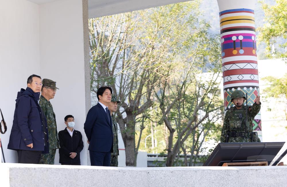 賴清德總統21日前往陸軍東指部慰勉。（軍聞社記者吳柏融攝）