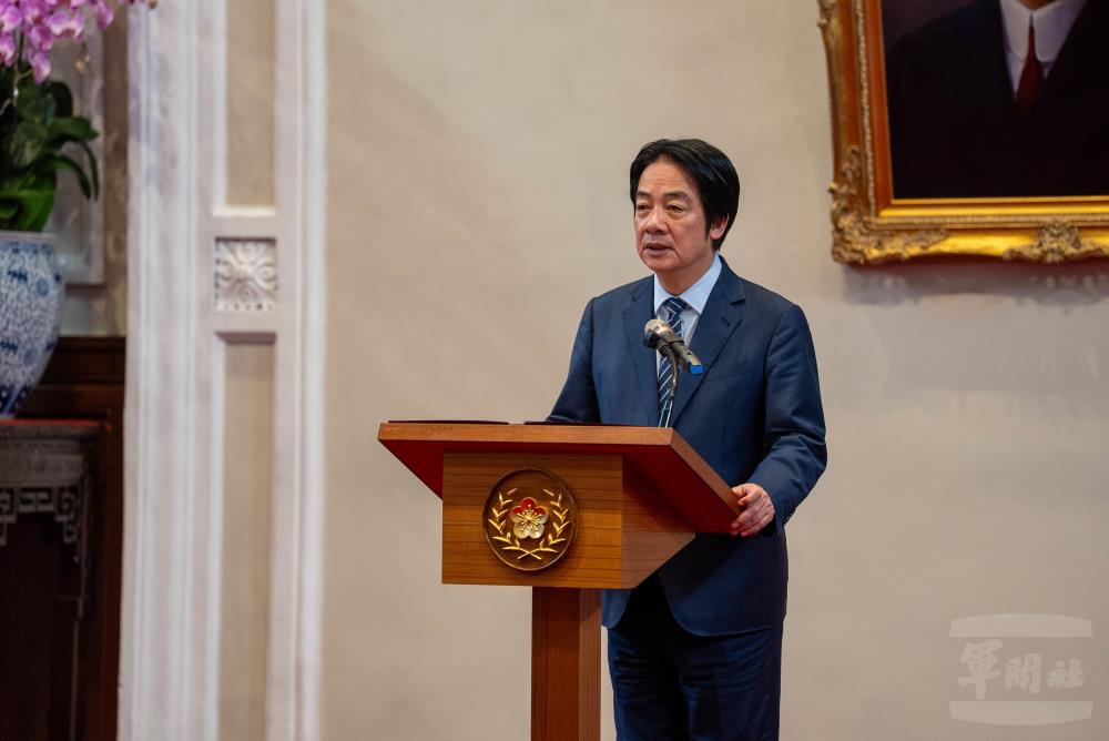 賴總統致詞時表示政府將持續提升國防預算及國軍待遇。（軍聞社記者尤昱翔攝）