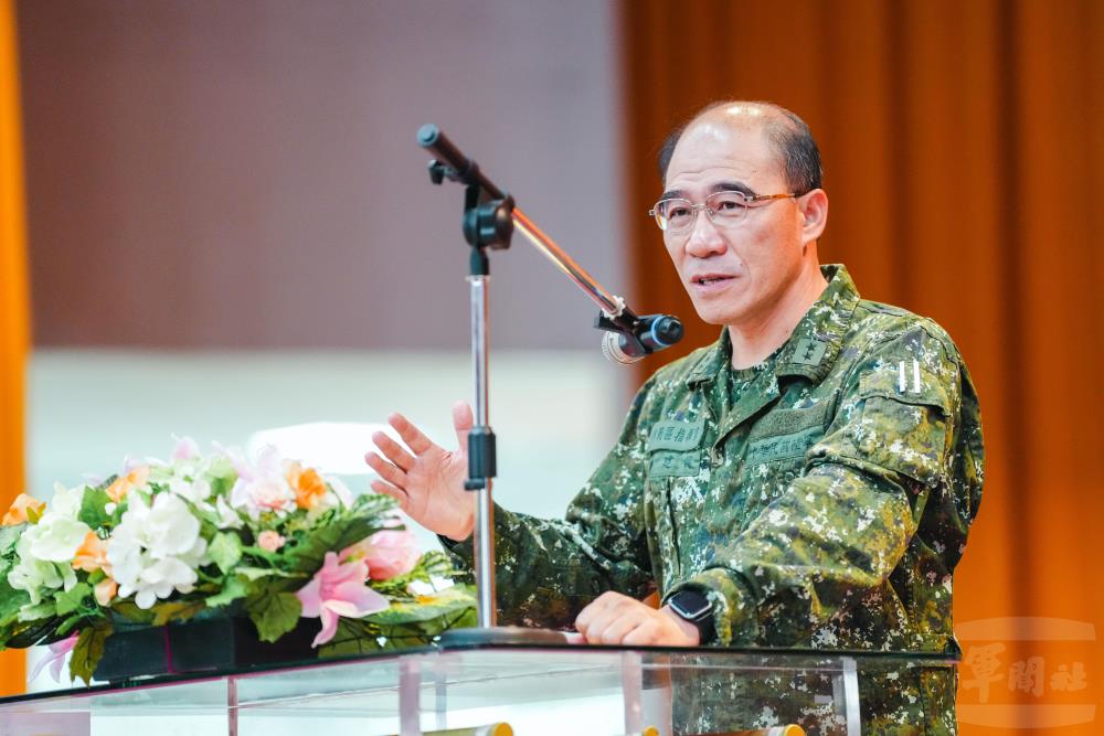 廖指揮官勉勵同仁「體力就是戰力、戰力就是國力」。（軍聞社記者林庭暉攝）