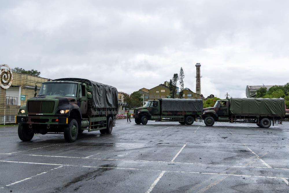 國軍第二作戰區前進指揮所轉移至鳳林鎮。（軍聞社記者蔡枋澐攝）