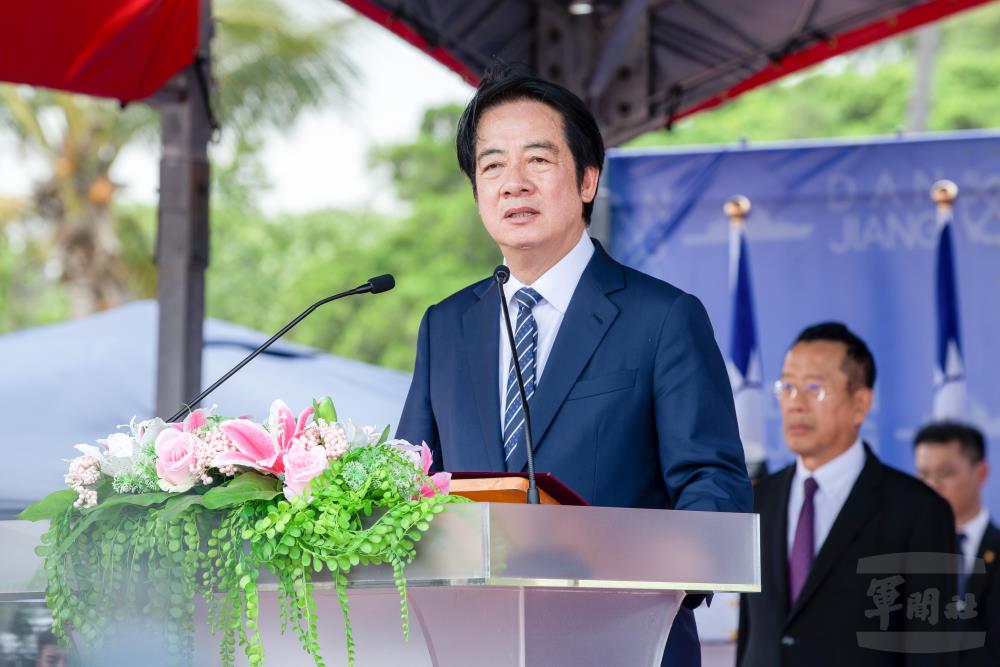 賴總統致詞感謝國軍官兵在第一線守護國家安全。（軍聞社記者王進福攝）