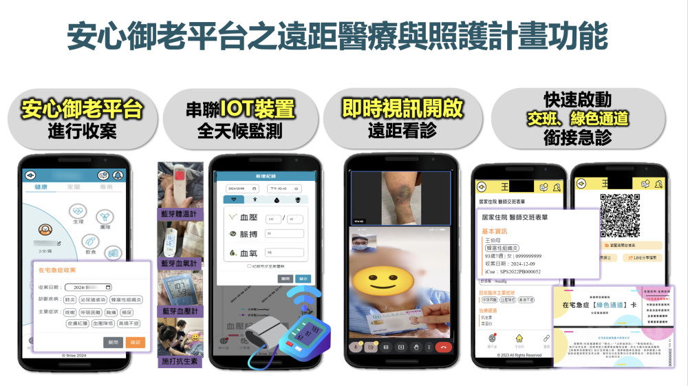 安心御老平台之遠距醫療與照顧計劃功能。（輔導會提供）