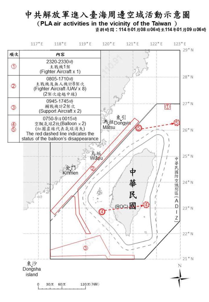 中共機艦臺海周邊活動　國軍嚴密監控應處