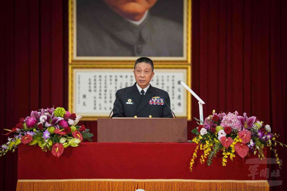 國防大學校長劉志斌上將主持桃園市後備軍人晉任表揚典禮。（軍聞社記者陳傳奇攝）